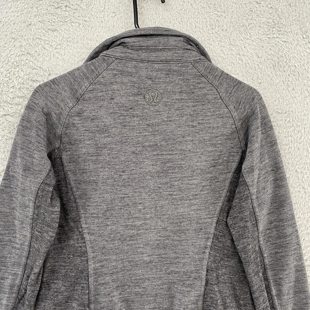Lululemon‎ Scuba Jacket Womens 4 Gray Full Zip Funnel Neck Fleece Lined Thick